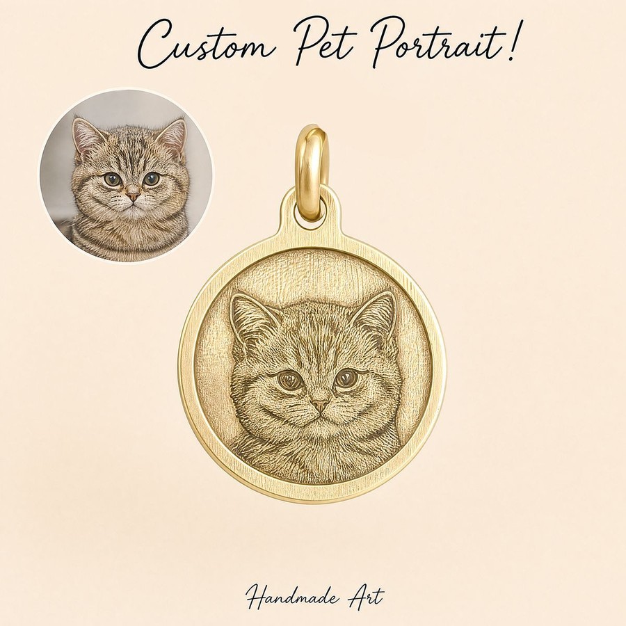 Brass Portrait Tag — view 2