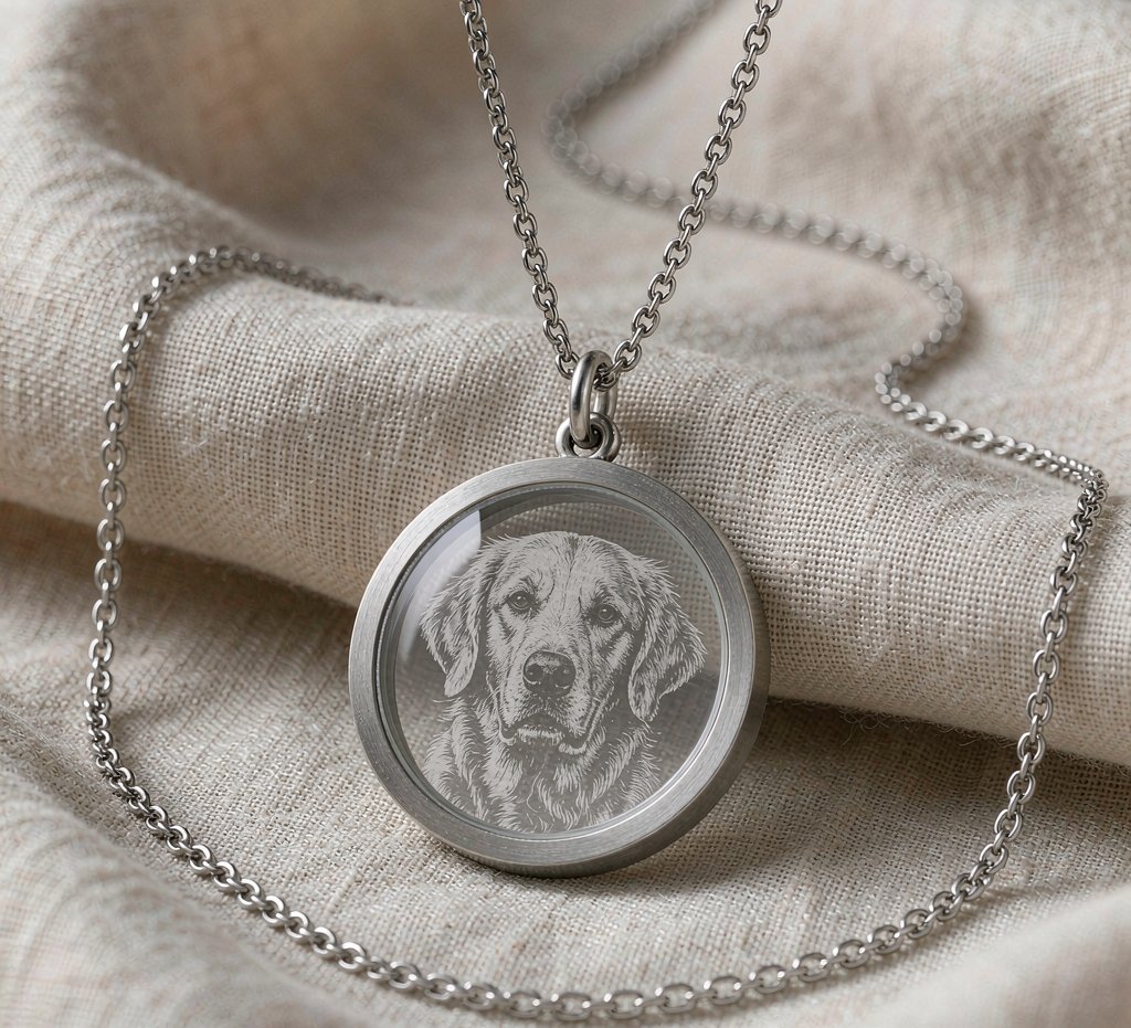 Photo keepsake pendant on a 45cm chain